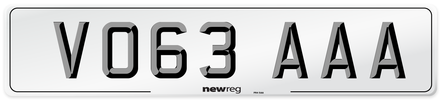 VO63 AAA Number Plate from New Reg